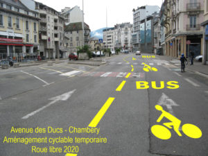 Communiqué Roue libre. Pour des aménagements cyclables temporaires dans Grand Chambéry dès le 11 mai